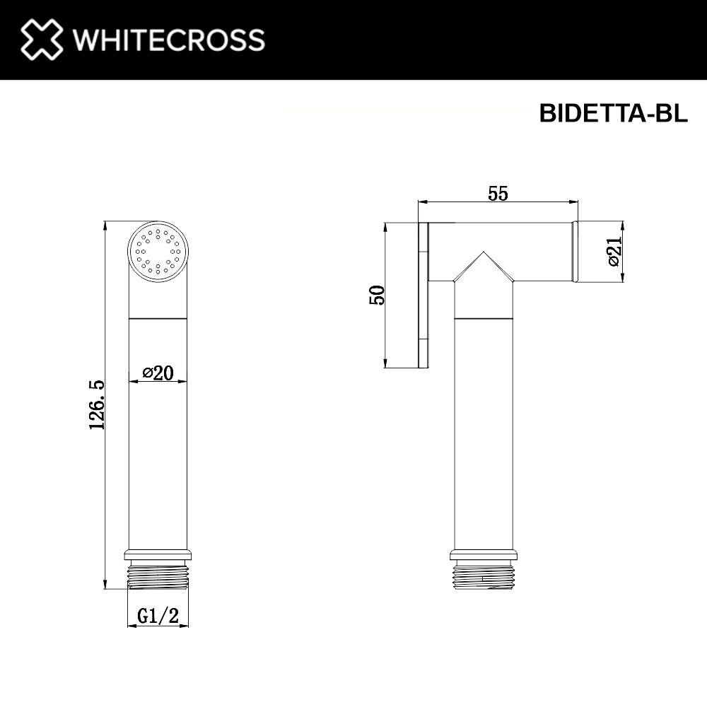 Лейка для биде WHITECROSS BIDETTA-BL (черный мат)
