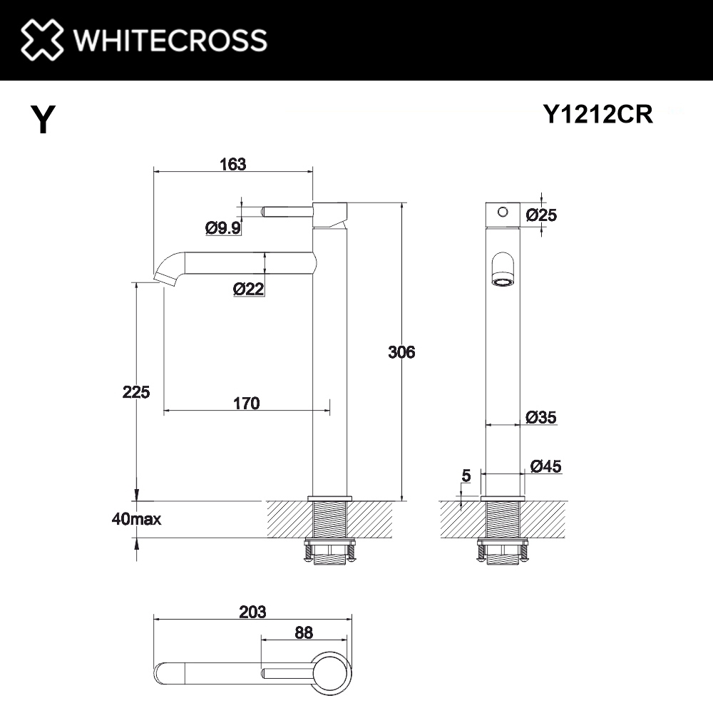 Смеситель для умывальника WHITECROSS Y Y1212CR (хром)