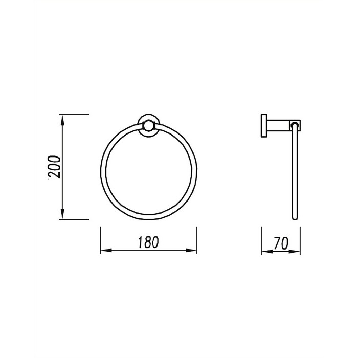 (РАСПРОДАЖА) Вешалка для полотенца круглая OMNIRES MODERN PROJECT MP60230CR (хром)