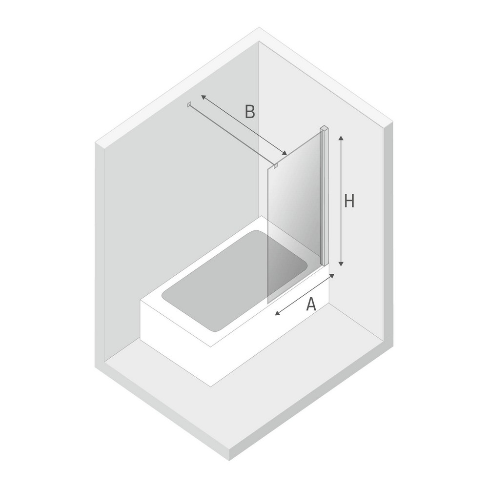 Шторка для ванны NEW TRENDY NEW SOLEO 100x140 P-0076-WP (хром)
