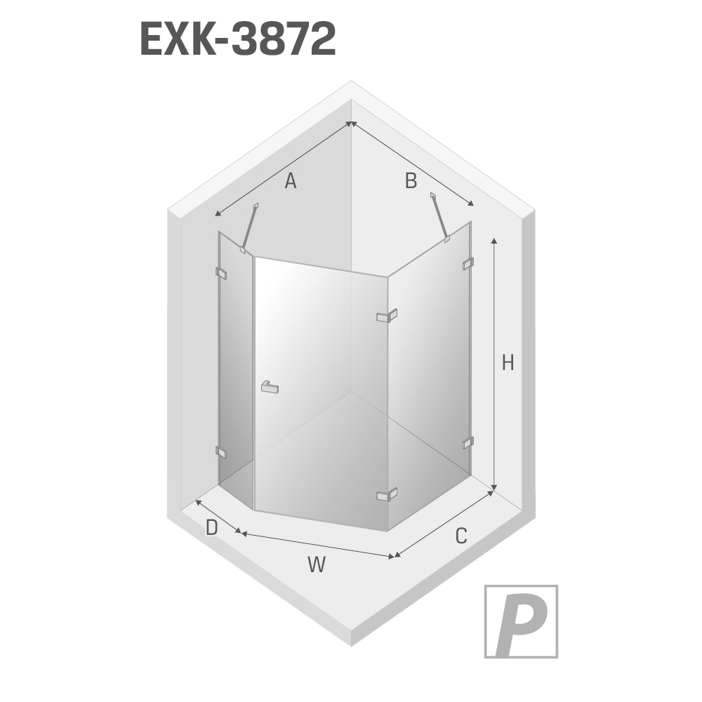 Душевое ограждение NEW TRENDY AVEXA WHITE R 100x80x200 EXK-3872 (белый)