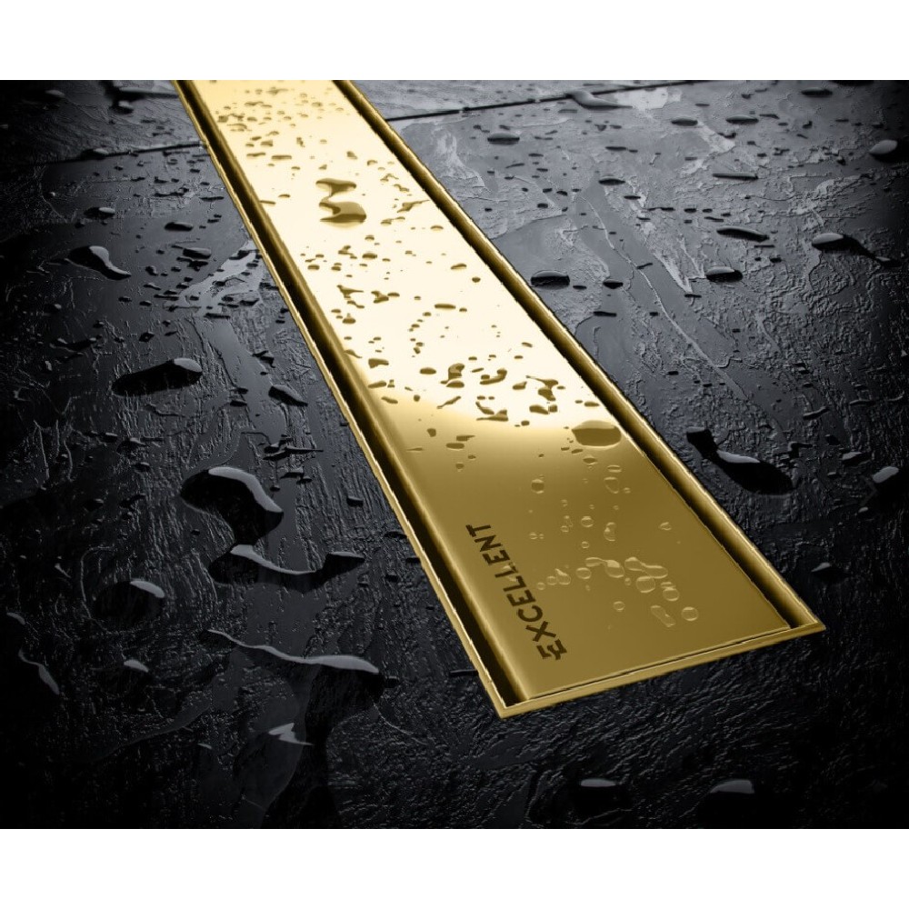 Душевой трап EXCELLENT Stilio Gold 70 см. решетка декоративная (золото)